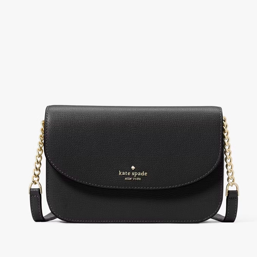 Kate Spade Kristi Crossbody Bag Black Leather Handbag Purse Preppy Designer Bag